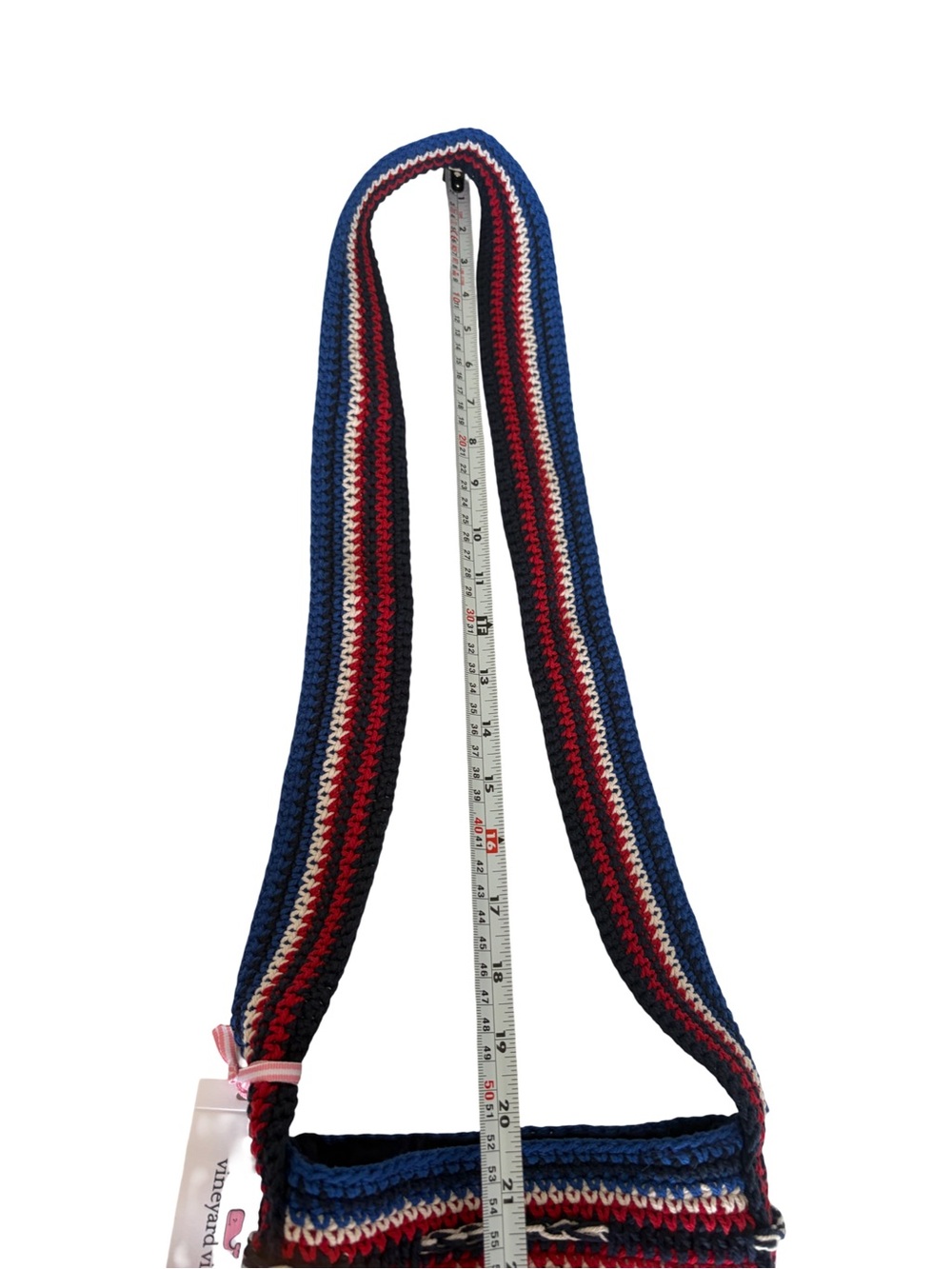 NWT Vineyard Vines Crochet Lobster Bucket Shoulder Bag Americana Red White Blue - Picture 13 of 13